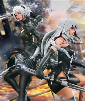 YoRHa No.2 Type B & YoRHa Type A No.2 Battle Duos with LED - NieR:Automata 1/4