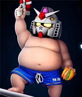 Fatty Gundam Surfing