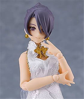 figma Female body (Mika) with Mini Skirt Chinese Dress Outfit (White)