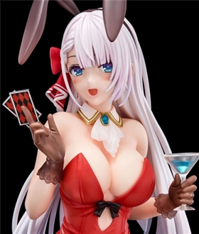 The Demon Sword Master of Excalibur Academy Riselia Ray Crystalia wearing crimson bunny costume with Nip Slip Gimmick System