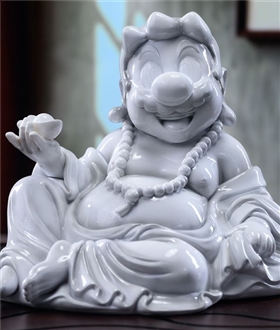 Super Mario - Laughing Buddha Fusion Statue Tea Pet 